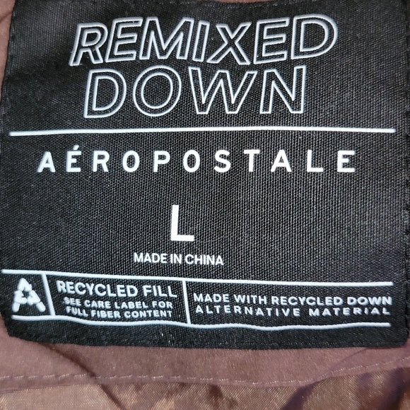 Aeropostale Remixed Down Cropped Puffer Coat Size Large - Picture 9 of 10
